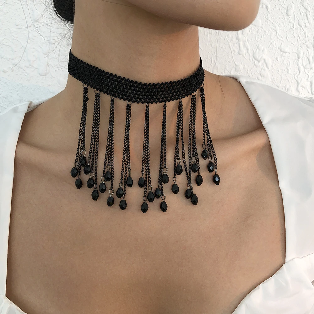 Boho Personality Lace Beads Clavicle Chain Choker Necklace For Women Halloween Fashion Necklaces Trendy Elegant Chunky Jewelry
Boho Personality Lace Beads Clavicle Chain Choker Necklace For Women Halloween Fashion Necklaces Trendy Elegant Chunky Jewelry