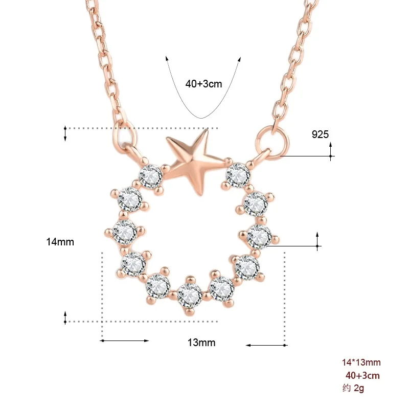 ML52 Sterling Silver Star Necklace Female Star Style Women Pendant Fashion Beautiful Jewelry Gift for Sisters
ML52 Sterling Silver Star Necklace Female Star Style Women Pendant Fashion Beautiful Jewelry Gift for Sisters