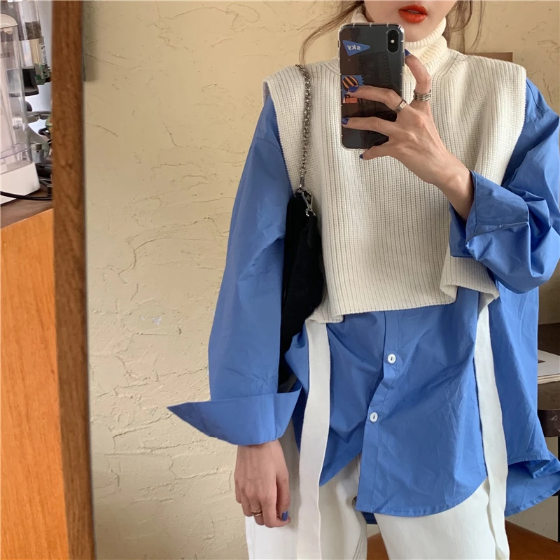 Designer Style Side Slit Soft Waxy Thick LargeHigh-necked Loose Sleeveless Knitted Sweater Vest Women
Designer Style Side Slit Soft Waxy Thick LargeHigh-necked Loose Sleeveless Knitted Sweater Vest Women