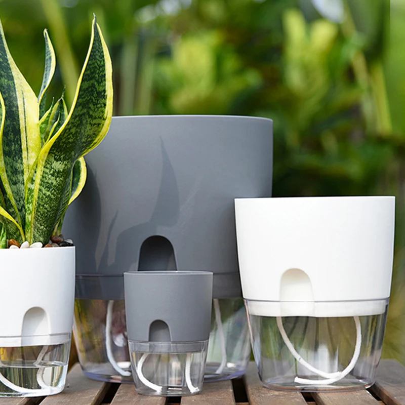 Flower Pot Transparent Plastic Plant Pot Creative Double Storage Lazy Automatic Water Absorption Garden Pots Planters Decor
Flower Pot Transparent Plastic Plant Pot Creative Double Storage Lazy Automatic Water Absorption Garden Pots Planters Decor
