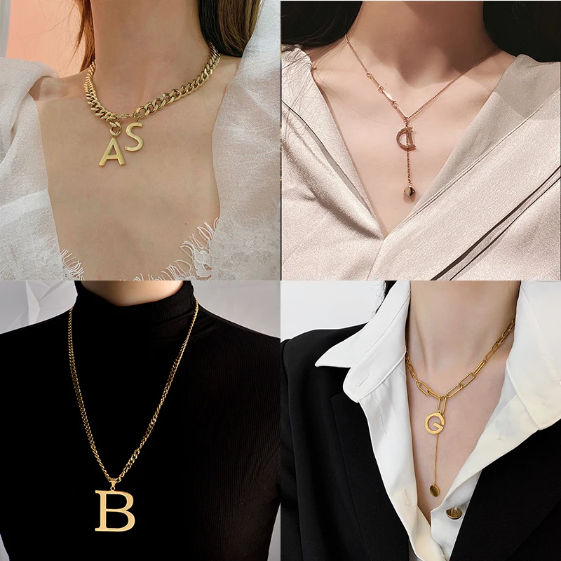 YAOLOGE 316L Stainless Steel Wholesale Letter Necklace For Women Hip Hop Punk 2021 Trend Party Gift Fashion Jewelry collares
YAOLOGE 316L Stainless Steel Wholesale Letter Necklace For Women Hip Hop Punk 2021 Trend Party Gift Fashion Jewelry collares