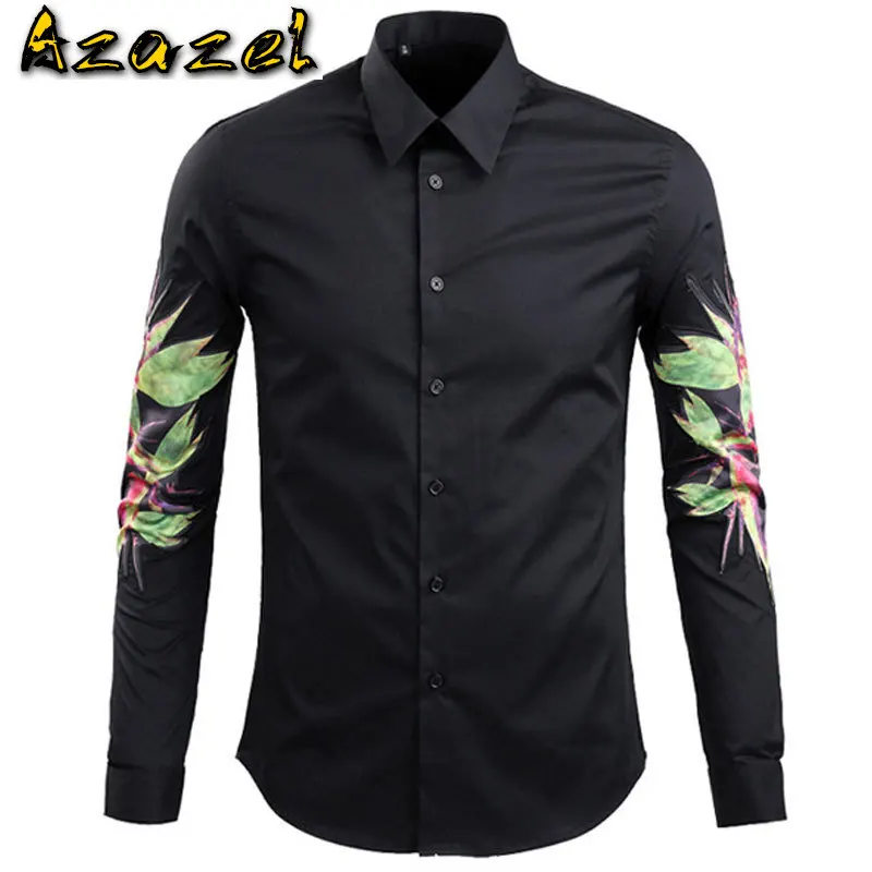 Azazel Men Shirt Luxury Floral Printed And Embroidery Long Sleeve Mens Dress Shirts Fashion 100% Cotton Slim Fit Shirts Man
Azazel Men Shirt Luxury Floral Printed And Embroidery Long Sleeve Mens Dress Shirts Fashion 100% Cotton Slim Fit Shirts Man