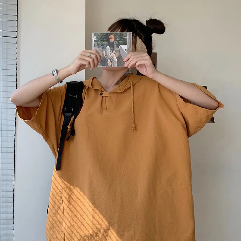 Design Sense Cotton Hooded Short Sleeve T-shirt Female Trendy Korean Style Loose Boyfriend Harajuku Style Half Sleeve
Design Sense Cotton Hooded Short Sleeve T-shirt Female Trendy Korean Style Loose Boyfriend Harajuku Style Half Sleeve