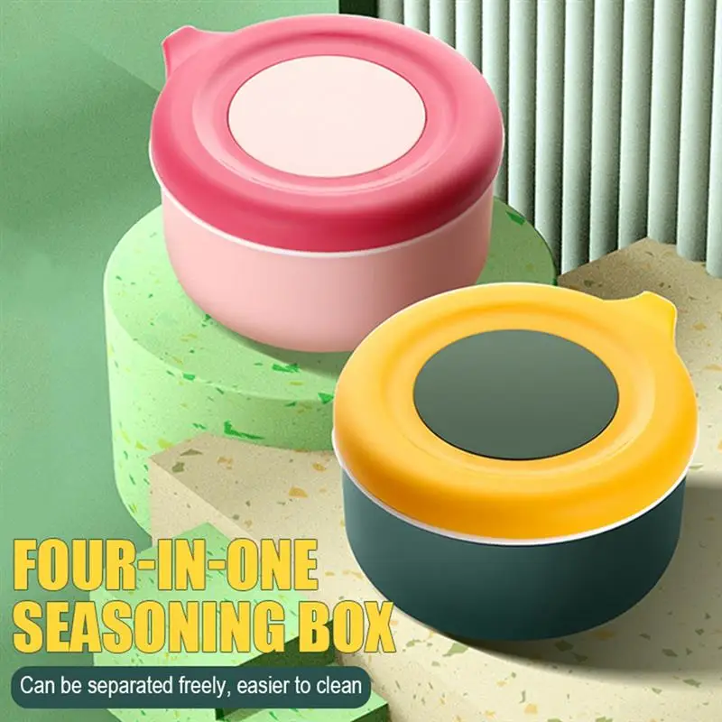 Seasoning Box Storage Container Plastic 4 Grids Spices Holder Case with Lid and Spoons for Kitchen Seasoning Condiment
Seasoning Box Storage Container Plastic 4 Grids Spices Holder Case with Lid and Spoons for Kitchen Seasoning Condiment