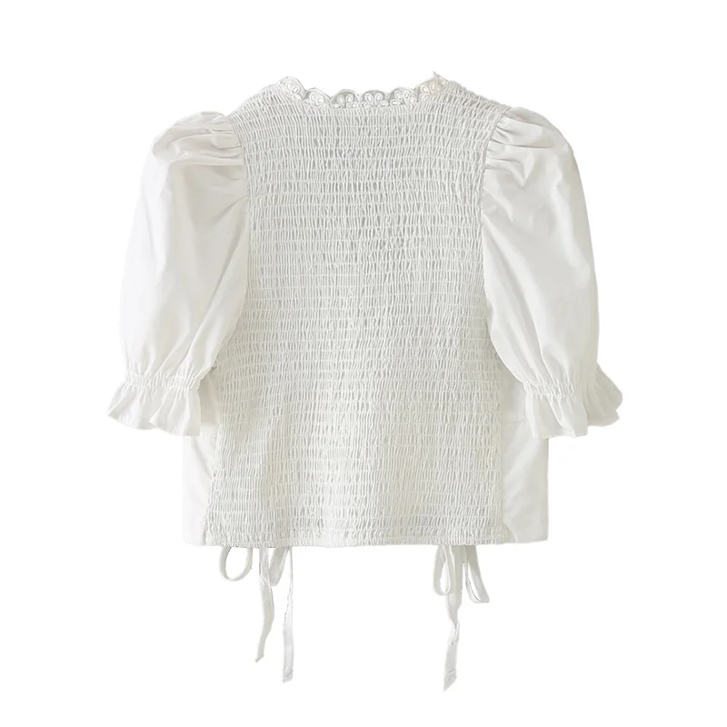 2021 Summer Women Blouses Short Sleeve Solid Lace Deep V-Neck Shirts Office Lady Female Slim Thin Tops Blouses
2021 Summer Women Blouses Short Sleeve Solid Lace Deep V-Neck Shirts Office Lady Female Slim Thin Tops Blouses