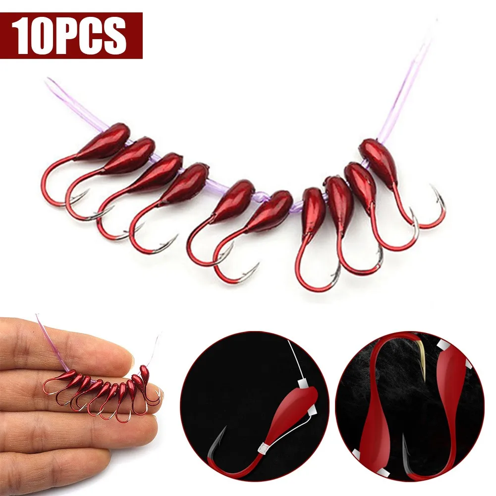 1/10/20pcs Ice Lake Fishing Hooks Overturned Jig Head Lead Hook Red Worm Hooks Set Stainless For Sea Fishing
1/10/20pcs Ice Lake Fishing Hooks Overturned Jig Head Lead Hook Red Worm Hooks Set Stainless For Sea Fishing