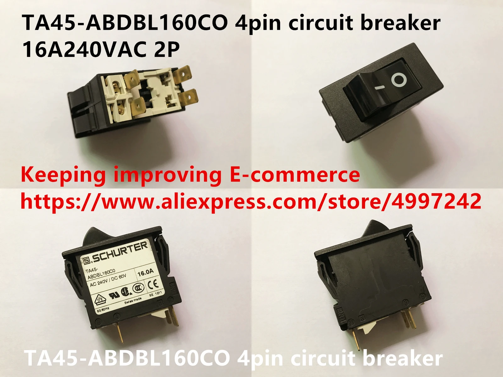 Original new 100% TA45-ABDBL160CO 4pin circuit breaker 16A240VAC 2P 
Original new 100% TA45-ABDBL160CO 4pin circuit breaker 16A240VAC 2P