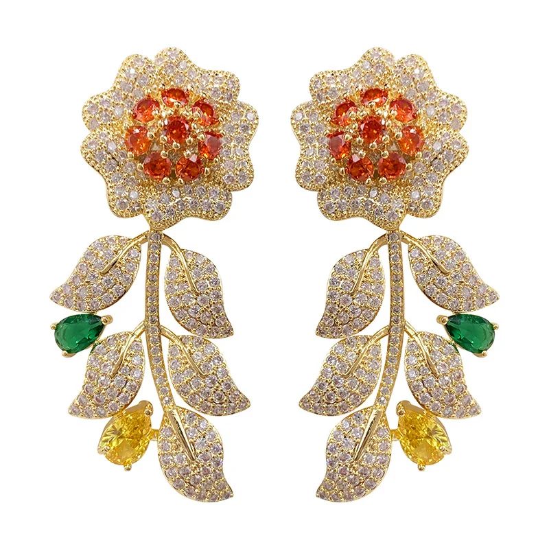 Beatuiful Sunflower Earrings Women Brand Jewelry Colorful Tassel Leaf Dangle Earring Micro Pave CZ Stone Plant Earring
Beatuiful Sunflower Earrings Women Brand Jewelry Colorful Tassel Leaf Dangle Earring Micro Pave CZ Stone Plant Earring