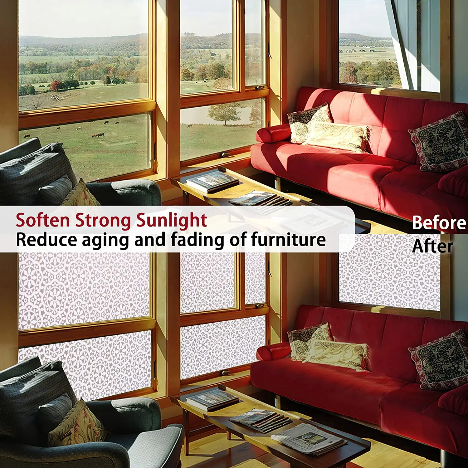 LUCKYYJ Privacy Window Film Static Cling Decor Glass Sticker Frosted Vinyl Window Covering Anti-UV Self-adhesive Window Sticker
LUCKYYJ Privacy Window Film Static Cling Decor Glass Sticker Frosted Vinyl Window Covering Anti-UV Self-adhesive Window Sticker