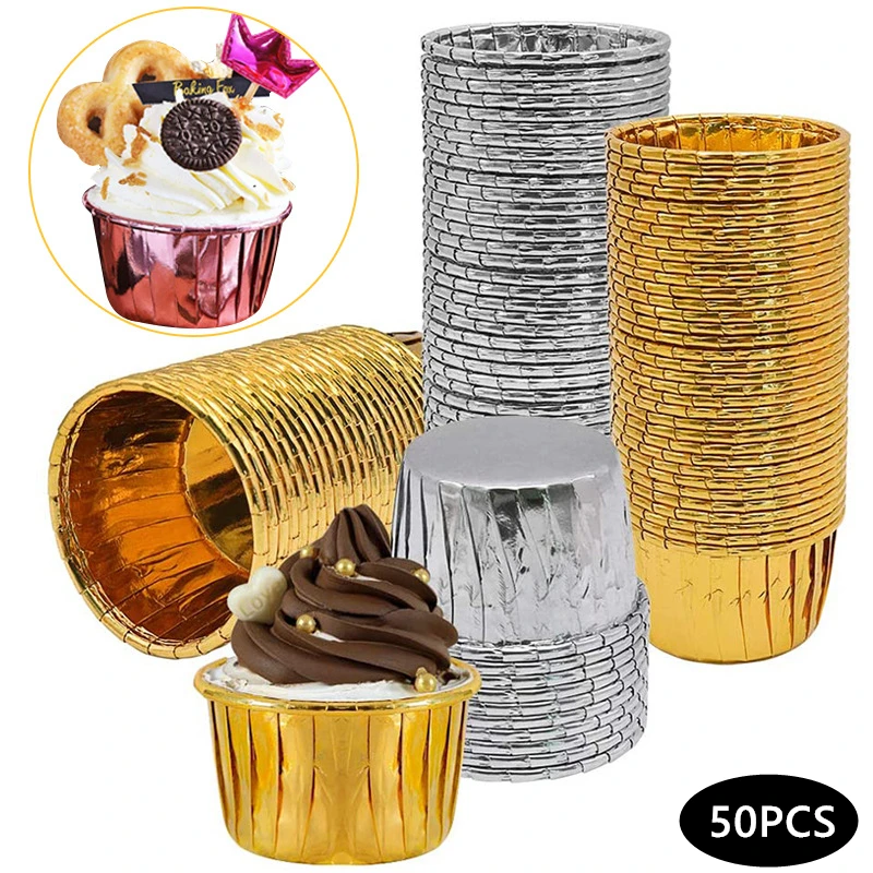 50Pcs Aluminum Foil Muffin Cupcake Paper Cups Wedding Party Oil Proof Baking Cake Wrapping Tray
50Pcs Aluminum Foil Muffin Cupcake Paper Cups Wedding Party Oil Proof Baking Cake Wrapping Tray