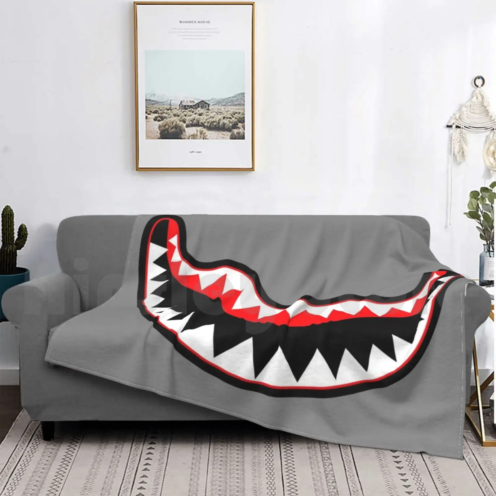 

Летающий Тигр улыбка одеяло модные пользовательские акулы рот Летающие тигры