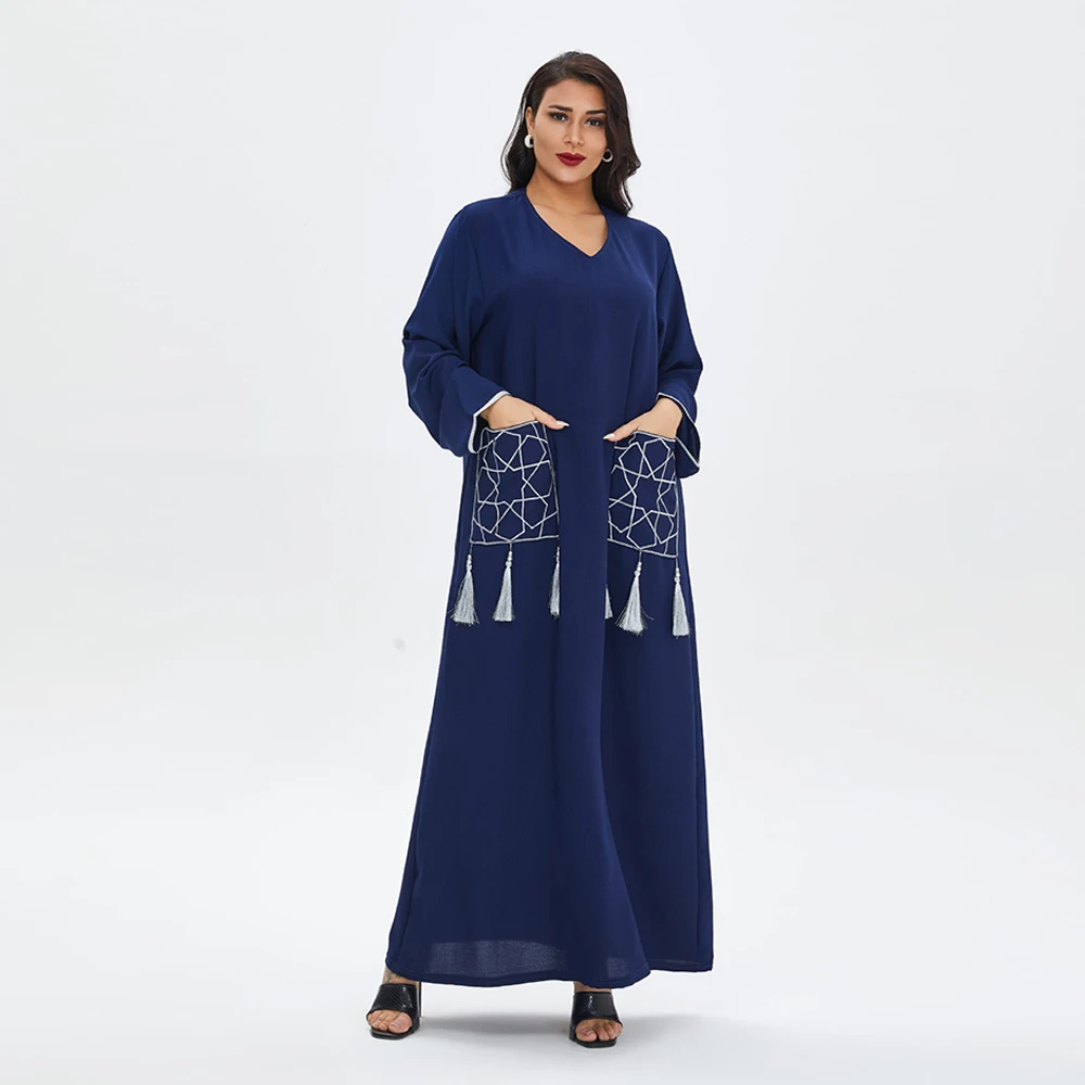 Ramadan Eid Abaya Dubai Turkey Long Dress Islam Clothing Dresses Fashion Muslim Women's Vestido De Mujer Robe Longue Femme F2843
Ramadan Eid Abaya Dubai Turkey Long Dress Islam Clothing Dresses Fashion Muslim Women's Vestido De Mujer Robe Longue Femme F2843