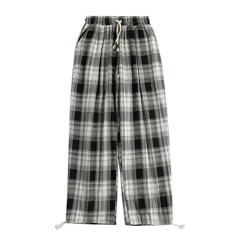 Spring Cotton Plaid Pants Men's Fashion Retro Wide-leg Pants Men Streetwear Loose Hip-hop Straight Casual Pants Mens Trousers
Spring Cotton Plaid Pants Men's Fashion Retro Wide-leg Pants Men Streetwear Loose Hip-hop Straight Casual Pants Mens Trousers