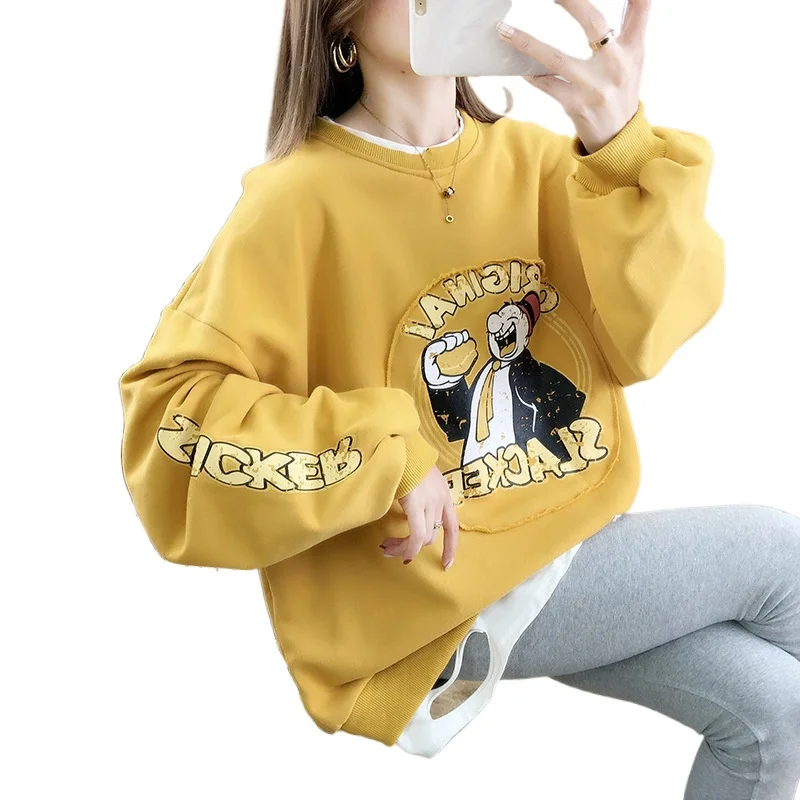 Spring Autumn Thin Fake Two-piece Sweater Women's Large Size Round Neck Printed Top Blouse
Spring Autumn Thin Fake Two-piece Sweater Women's Large Size Round Neck Printed Top Blouse