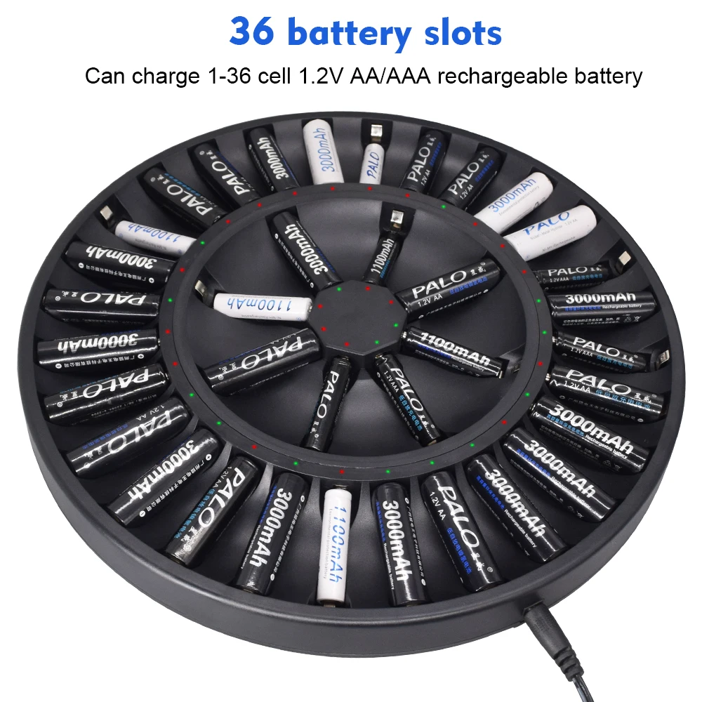 PALO 36 Slots AA AAA Rechargeable Battery Charger+1.2V AA Rechargeable battery 3000mah or AAA Battery Rechargeable Batteries
PALO 36 Slots AA AAA Rechargeable Battery Charger+1.2V AA Rechargeable battery 3000mah or AAA Battery Rechargeable Batteries