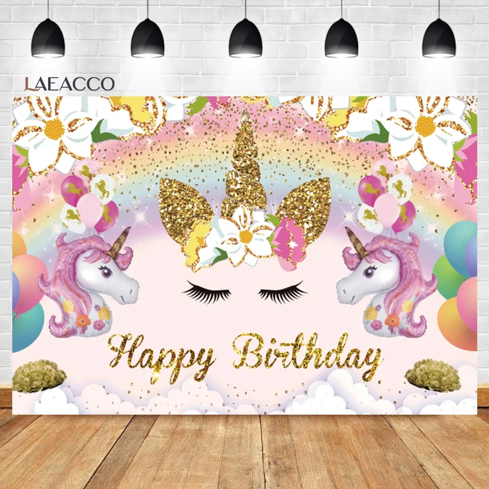 Laeacco Birthday Photo Backgrounds Gold Sequin Unicorn Rainbow Pink Flowers Newborn Baby Shower Customized Photography Backdrops
Laeacco Birthday Photo Backgrounds Gold Sequin Unicorn Rainbow Pink Flowers Newborn Baby Shower Customized Photography Backdrops