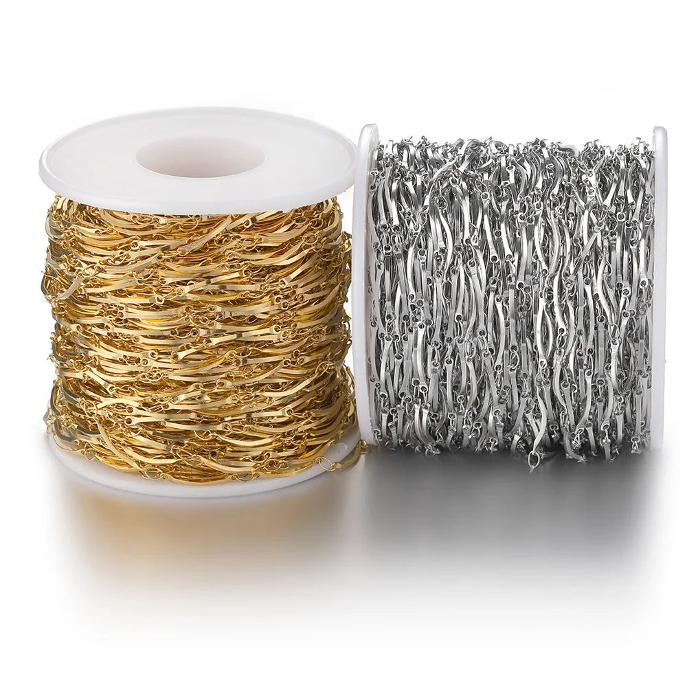 1Meter Stainless Steel Chains Gold Sticks Link Bracelet Necklace Anklet Chain Accessories for Jewelry Making DIY Components
1Meter Stainless Steel Chains Gold Sticks Link Bracelet Necklace Anklet Chain Accessories for Jewelry Making DIY Components