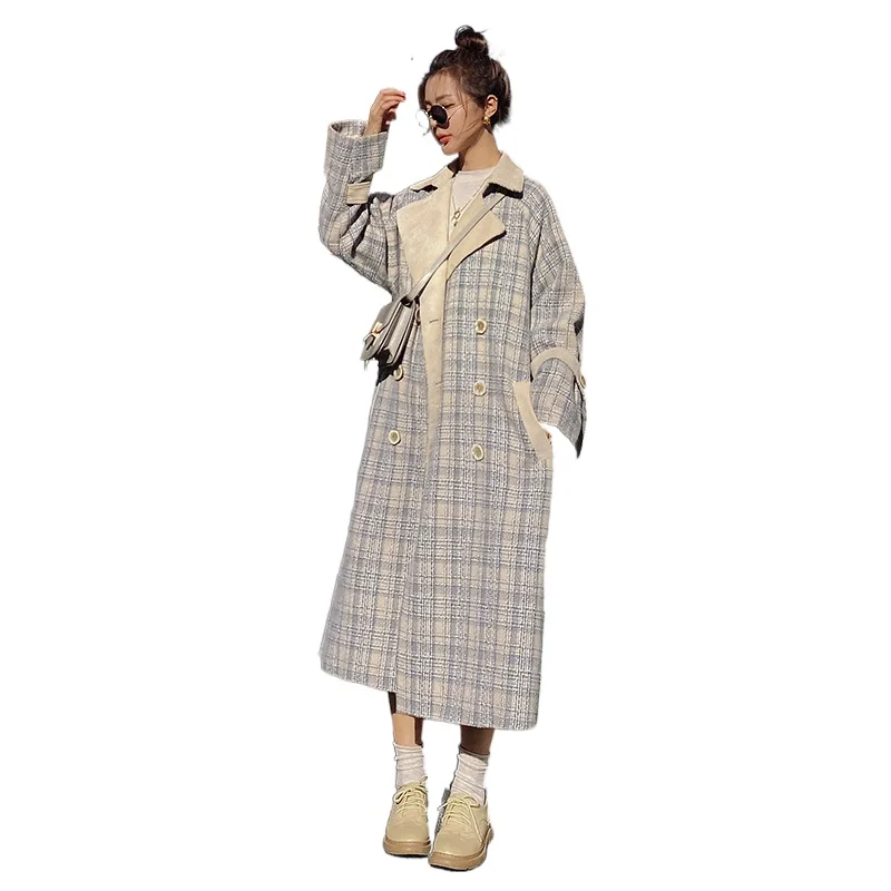 Женское шерстяное пальто средней длины, модное свободное элегантное шерстяное пальто в британском стиле, осень 2021
Женское шерстяное пальто средней длины, модное свободное элегантное шерстяное пальто в британском стиле, осень 2021