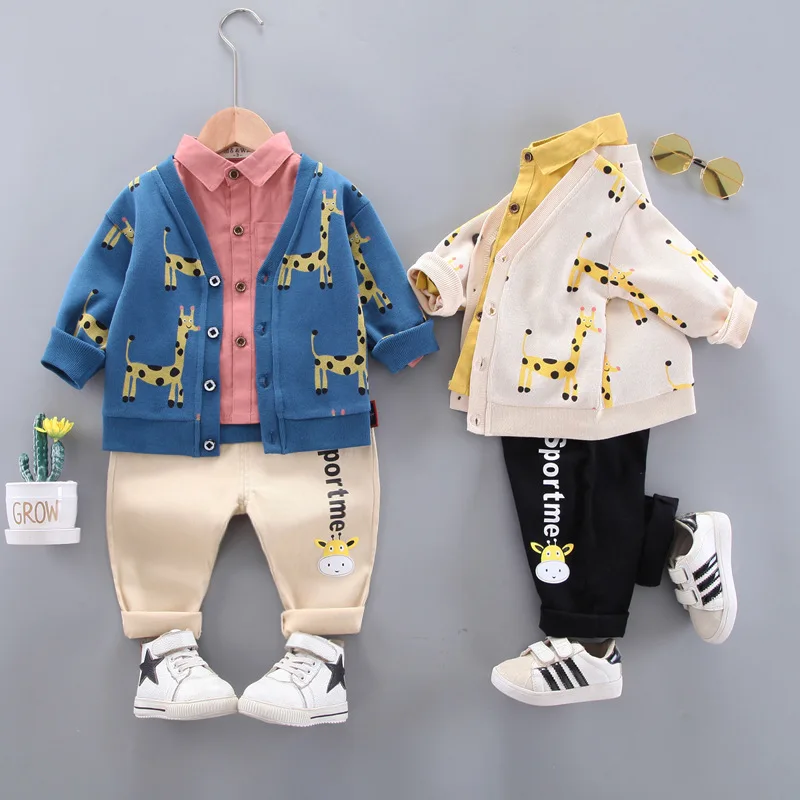 Autumn Boys Cardigan+Cotton Shirts+Pants 3 Pcs Suit Toddler Girls Clothes Kids Cartoon Giraffe Sweater Coat Sets Boutique Outfit
Autumn Boys Cardigan+Cotton Shirts+Pants 3 Pcs Suit Toddler Girls Clothes Kids Cartoon Giraffe Sweater Coat Sets Boutique Outfit