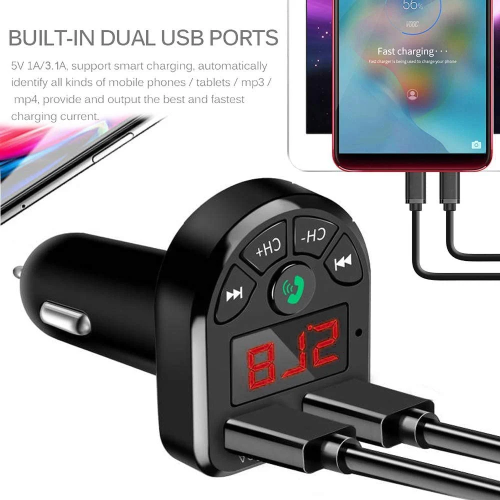 Новый светодиодный fm-передатчик Bluetooth 5,0 автомобильный комплект Dual MP3 плеер с 1,1 "Дисплей с двумя портами USB(1A/3.1A) поддерживает Вход карты USB ди...
Новый светодиодный fm-передатчик Bluetooth 5,0 автомобильный комплект Dual MP3 плеер с 1,1 "Дисплей с двумя портами USB(1A/3.1A) поддерживает Вход карты USB ди...