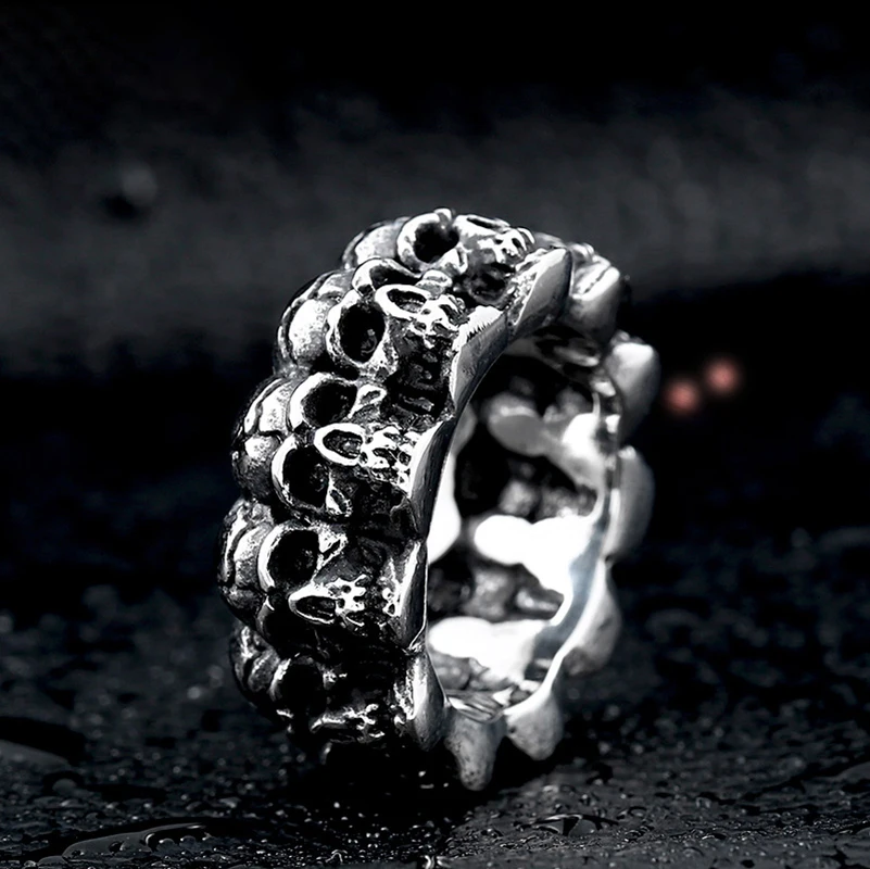 Skull Head Ring Titanium steel Finger Accessories Locomotives Juvenile Vintage Punk Ring For Men Silver Black Fit Party Bar
Skull Head Ring Titanium steel Finger Accessories Locomotives Juvenile Vintage Punk Ring For Men Silver Black Fit Party Bar