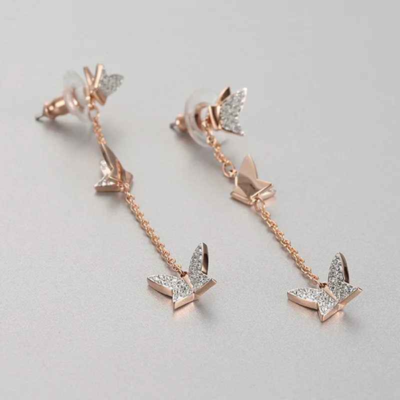 PANDOO Fashion Charm Sterling Silver Original 1:1 Copy, Asymmetric Design Butterfly Element Earrings Women Luxury Jewelry Gift 
PANDOO Fashion Charm Sterling Silver Original 1:1 Copy, Asymmetric Design Butterfly Element Earrings Women Luxury Jewelry Gift