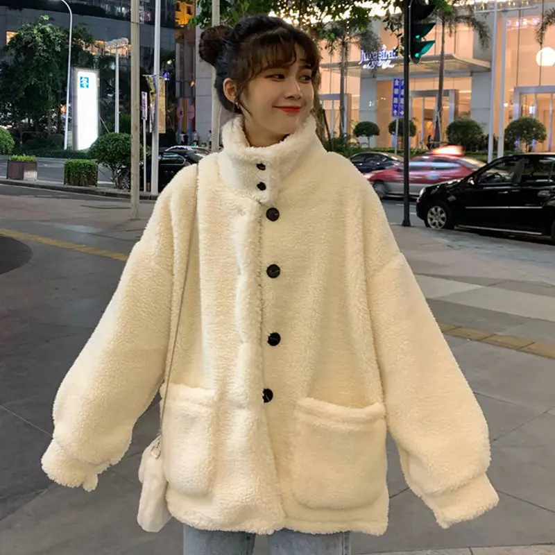 Thick and versatile lamb velvet jacket Winter Clothes for Women Korean Version Loose Warm Plush Stand Collar Jacket Coat Tops
Thick and versatile lamb velvet jacket Winter Clothes for Women Korean Version Loose Warm Plush Stand Collar Jacket Coat Tops