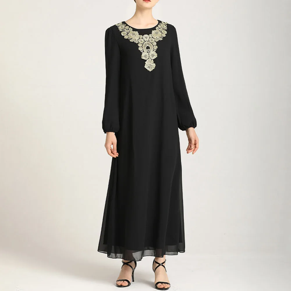Summer 2021 Muslim Arab Middle East Ladies Robe Dress Oversize Indie Solid Color Embroidered Round Neck Long Sleeve Casual 
Summer 2021 Muslim Arab Middle East Ladies Robe Dress Oversize Indie Solid Color Embroidered Round Neck Long Sleeve Casual