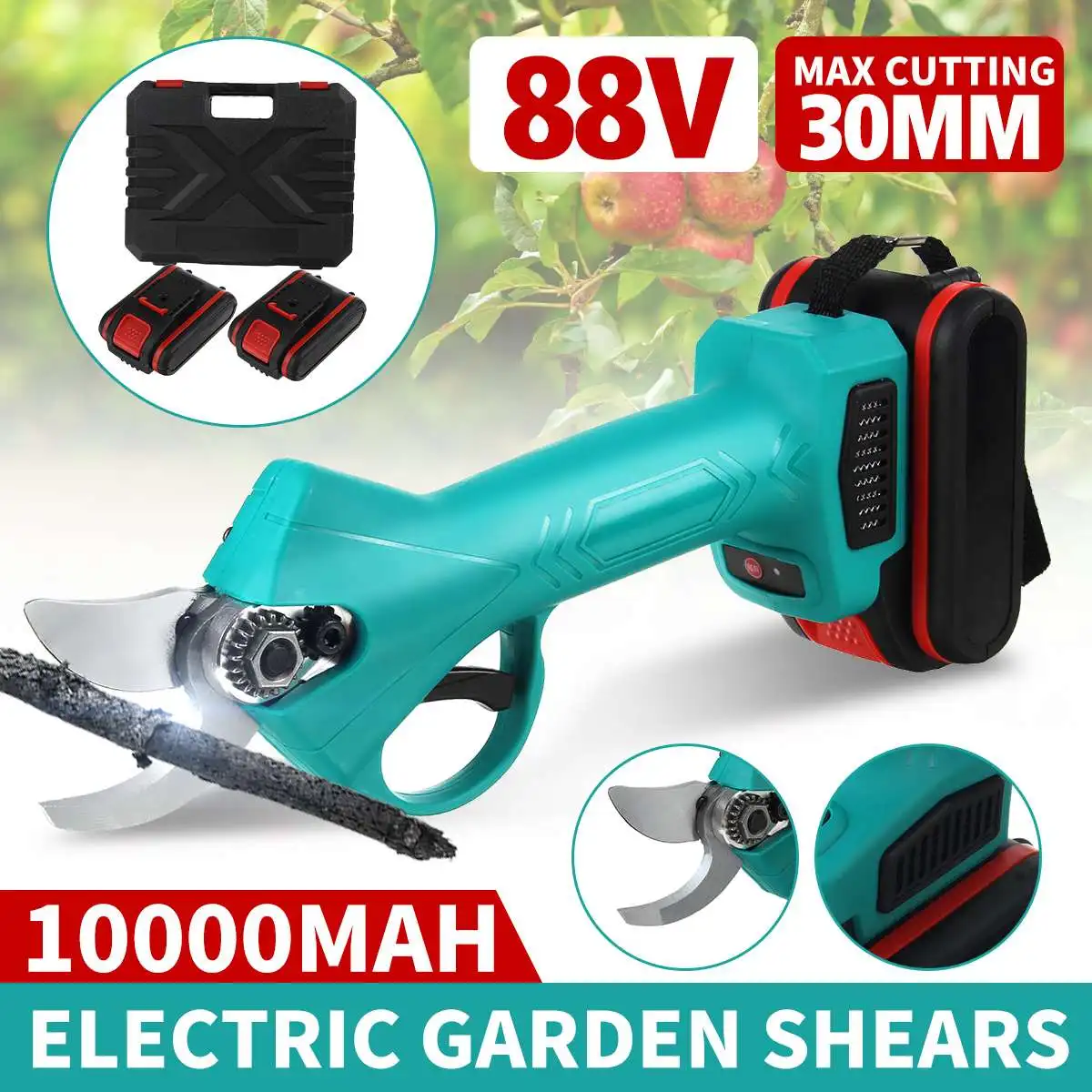 NEW 88V Cordless Pruner Lithium-ion Pruning Shear Efficient Fruit Tree Bonsai Pruning Electric Tree Branches Cutter Landscaping
NEW 88V Cordless Pruner Lithium-ion Pruning Shear Efficient Fruit Tree Bonsai Pruning Electric Tree Branches Cutter Landscaping