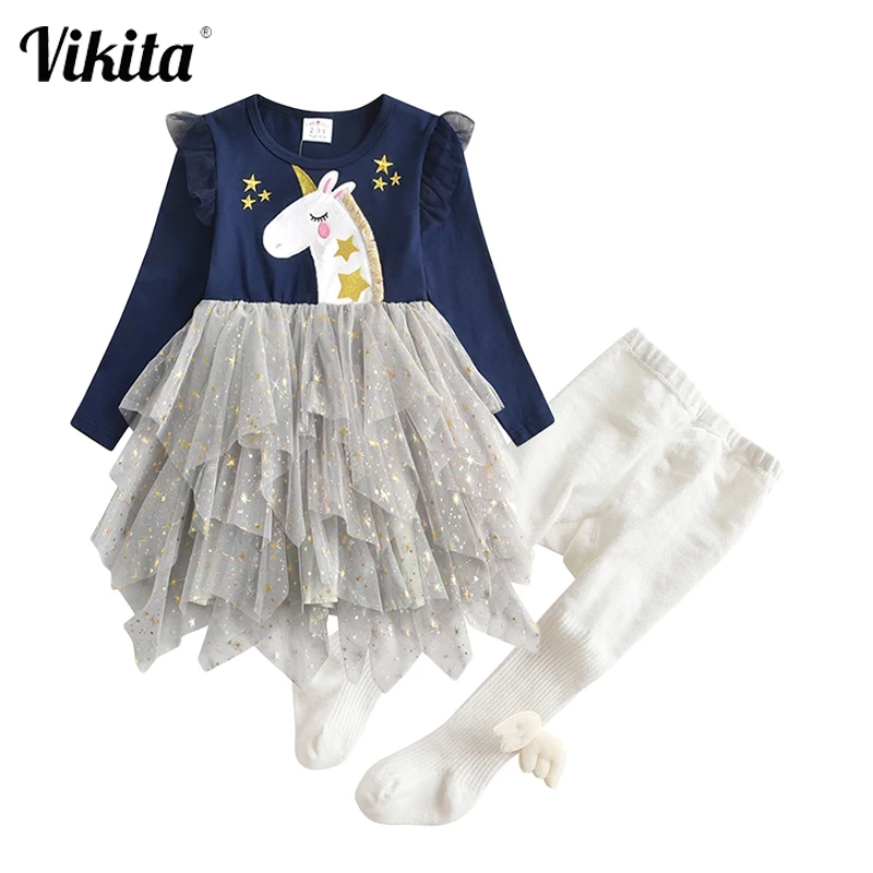 VIKITA Girls Clothing Sets Autumn and Winter Long Sleeve Tutu Dress and Elastic Leggings 2pcs Children Unicorn Suit Girl Clothes
VIKITA Girls Clothing Sets Autumn and Winter Long Sleeve Tutu Dress and Elastic Leggings 2pcs Children Unicorn Suit Girl Clothes