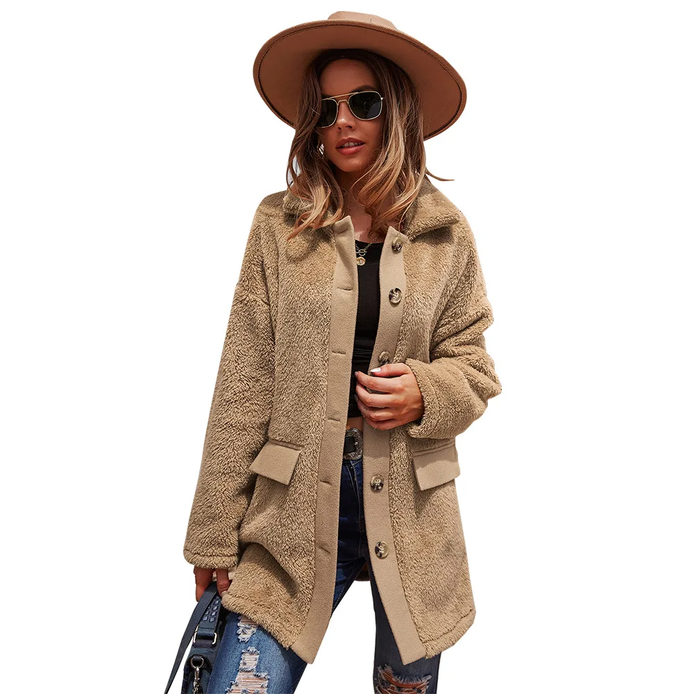 2021 New European Women's Autumn Jacket Plush Winter Warm Long Coat 2021 Long Sleeve Single-Breasted Double-Sided Plush Top
2021 New European Women's Autumn Jacket Plush Winter Warm Long Coat 2021 Long Sleeve Single-Breasted Double-Sided Plush Top