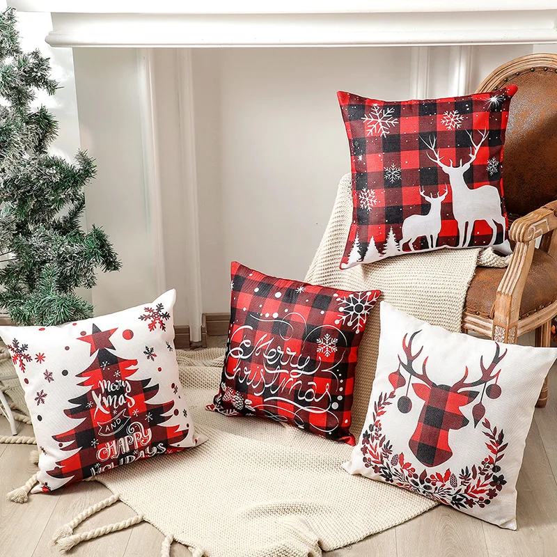 Christmas Cushion Set Red Grid Sofa Pillowcase Holiday Decoration Pillowcase Linen Pillowcase 45cm*45cm
Christmas Cushion Set Red Grid Sofa Pillowcase Holiday Decoration Pillowcase Linen Pillowcase 45cm*45cm