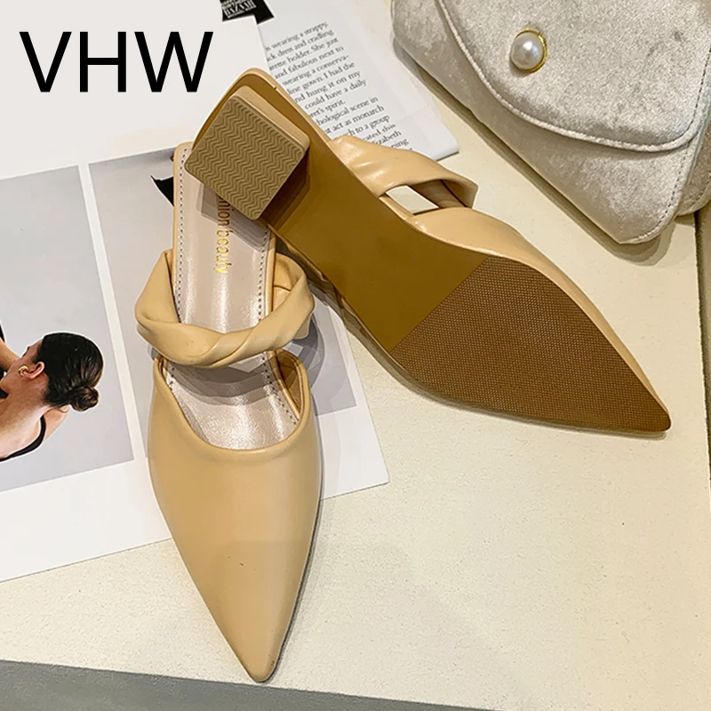 Women Mules Shoes 2021 Spring Fashion Pointed Toe Mid Heels Beige Leather Bowknot Ladies Elegant Slippers Summer Women Slides
Women Mules Shoes 2021 Spring Fashion Pointed Toe Mid Heels Beige Leather Bowknot Ladies Elegant Slippers Summer Women Slides