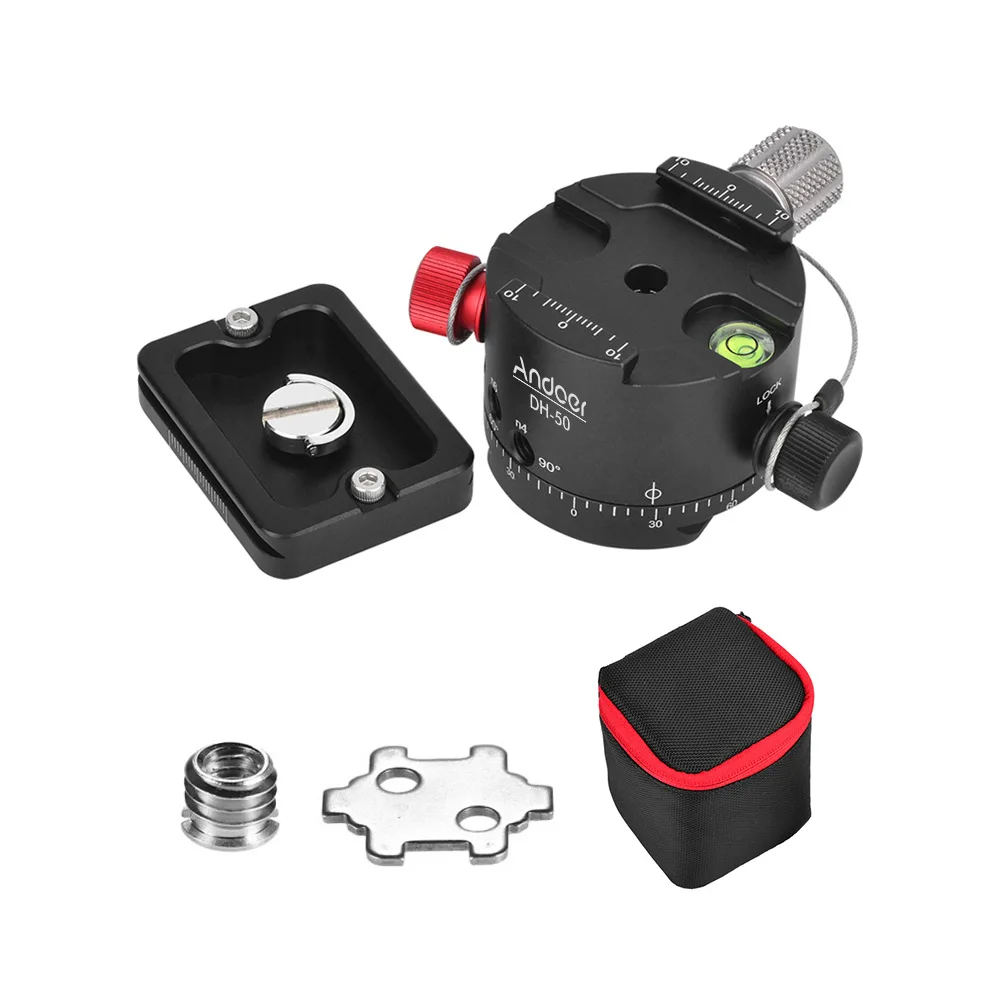 Andoer DH-50 Panoramic Ball Head Aluminum Alloy Indexing Rotator Tripod BallHead for Canon Nikon Sony DSLR Camera Ball Head
Andoer DH-50 Panoramic Ball Head Aluminum Alloy Indexing Rotator Tripod BallHead for Canon Nikon Sony DSLR Camera Ball Head