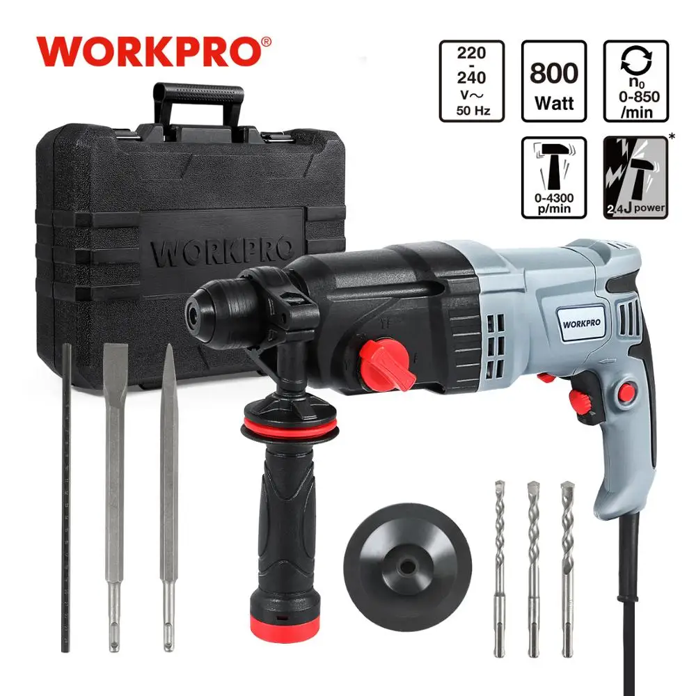 WORKPRO 230 В Электрические роторные молотки дрель Многофункциональный sds плюс