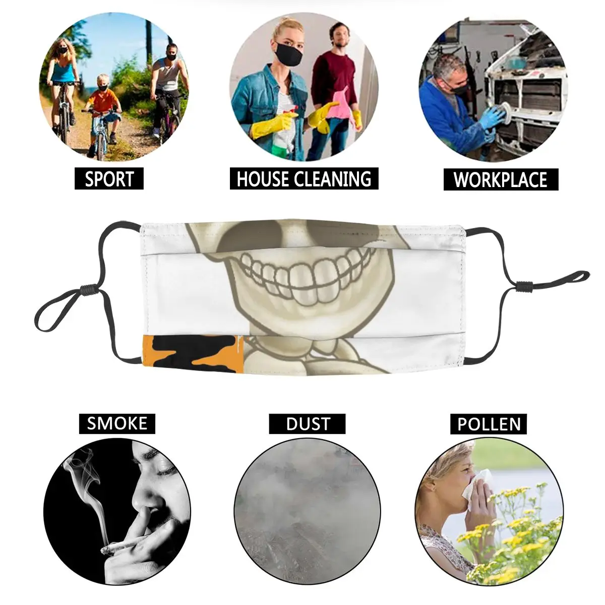 Halloween Horror Skull Adult Reusable Face Mask Spooky Scary Ghost Anti Haze Anti Dust Protection Cover Respirator Mouth Muffle
Halloween Horror Skull Adult Reusable Face Mask Spooky Scary Ghost Anti Haze Anti Dust Protection Cover Respirator Mouth Muffle