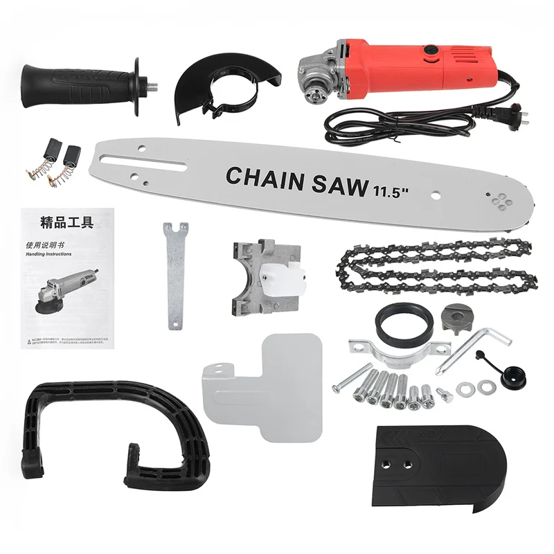 700W 100mm 2 in 1 Electric Angle Grinder Chainsaw 12000rpm Multifunction Woodworking Cutting Chainsaw Bracket Change Grinder
700W 100mm 2 in 1 Electric Angle Grinder Chainsaw 12000rpm Multifunction Woodworking Cutting Chainsaw Bracket Change Grinder