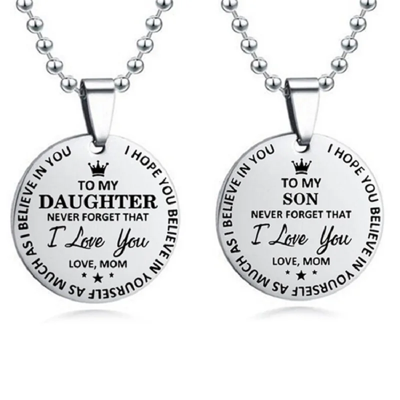 Новая мода, дневная надпись моей дочери/сыну, надпись LOVE MOM, круглая бирка, белое ожерелье, безделушка
Новая мода, дневная надпись моей дочери/сыну, надпись LOVE MOM, круглая бирка, белое ожерелье, безделушка