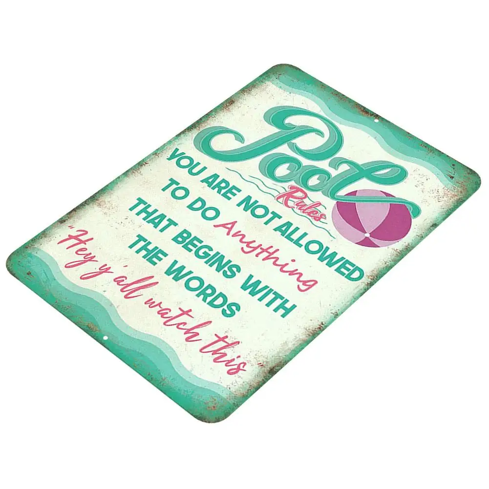 Swimming Pool Metal Decoration Sign Warning Rules Sign Pendant Outdoor Summer Decoration Pendant
Swimming Pool Metal Decoration Sign Warning Rules Sign Pendant Outdoor Summer Decoration Pendant