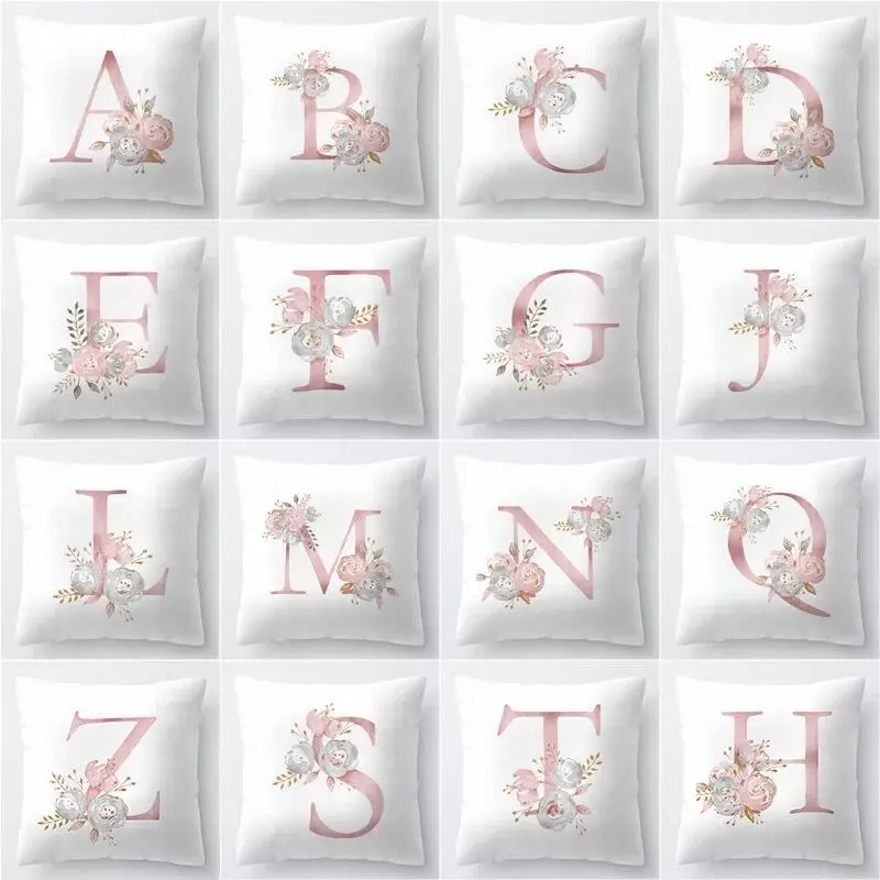 Simple Rose Gold Color 26 Letters Pillowcase Decorative Sofa Cushion Cases Home Decor Car Cushion Covers Pillow Case 45*45cm
Simple Rose Gold Color 26 Letters Pillowcase Decorative Sofa Cushion Cases Home Decor Car Cushion Covers Pillow Case 45*45cm