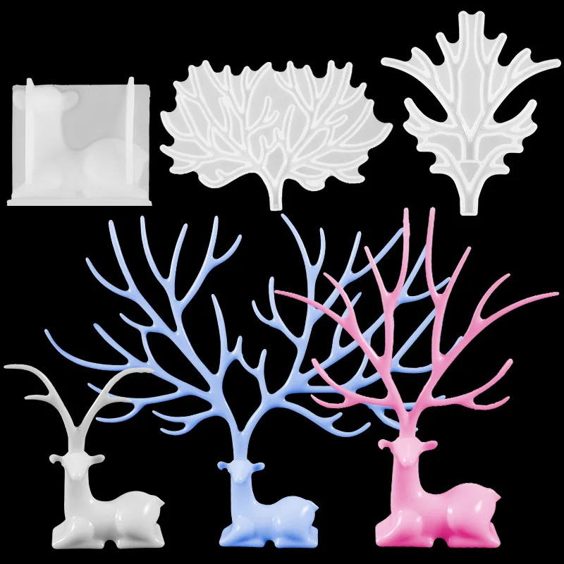 New Silicone Mold Crystal Epoxy Handmade Jewelry Three-dimensional Mirror Animal Tree Branch Elk Molds for Christmas Decoration
New Silicone Mold Crystal Epoxy Handmade Jewelry Three-dimensional Mirror Animal Tree Branch Elk Molds for Christmas Decoration