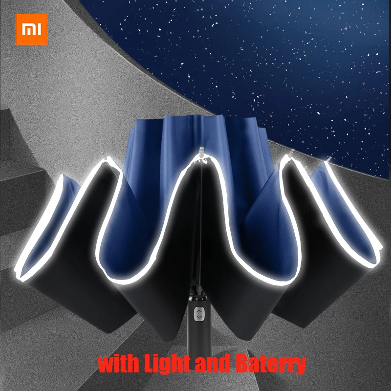 New Xiaomi Folding Light-emitting LED Reverse Umbrella Ten-bones Three-folding Automatic Umbrella with Battery
New Xiaomi Folding Light-emitting LED Reverse Umbrella Ten-bones Three-folding Automatic Umbrella with Battery
