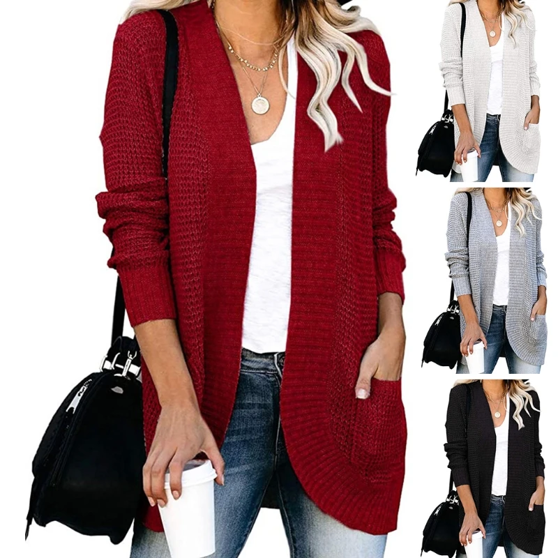 Women Chunky Knit Solid Cardigan Long Sleeve Rounded Hem Sweater Coat Pockets M5TE
Women Chunky Knit Solid Cardigan Long Sleeve Rounded Hem Sweater Coat Pockets M5TE