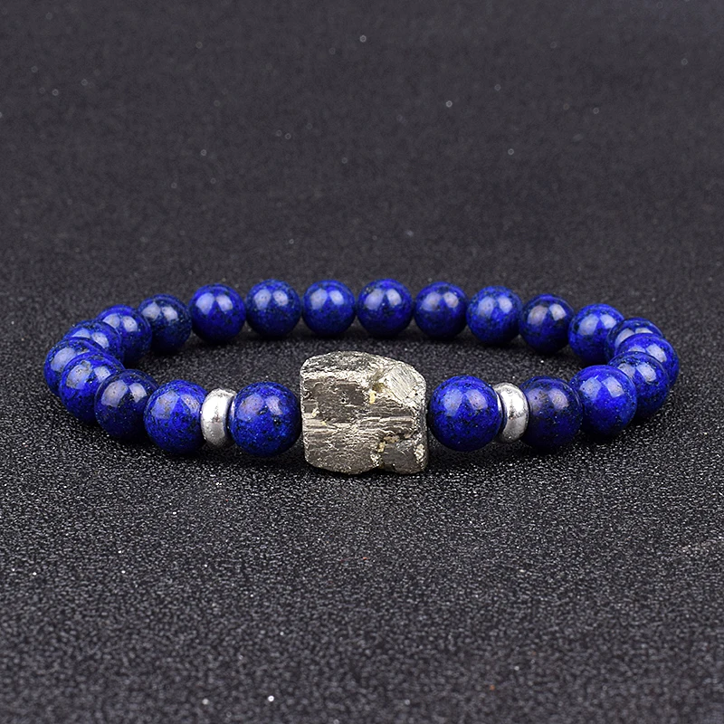 

Fashion lapis lazuli Beads Bracelets Women Men Nature Energy Chalcopyrite Stone Bracelet Meditation Prayer Jewelry Gift Pulseira