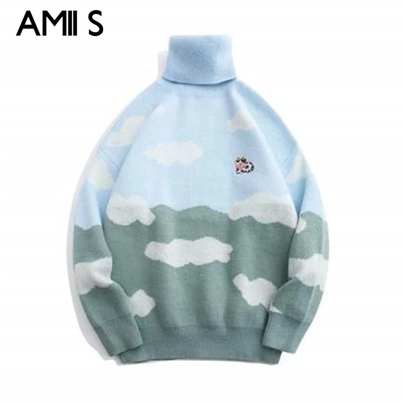 Женская водолазка с вышивкой из коровы, свитер в Корейском стиле, модная свободная повседневная трикотажная одежда в стиле Харадзюку, мужск... 
Женская водолазка с вышивкой из коровы, свитер в Корейском стиле, модная свободная повседневная трикотажная одежда в стиле Харадзюку, мужск...