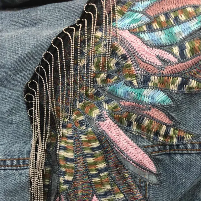 Rivet Wings Embroidered Autumn Denim Jacket Women 2021 Fashion High Quality Lapel Long Sleeves Coat For Woman Denim Outerwear
Rivet Wings Embroidered Autumn Denim Jacket Women 2021 Fashion High Quality Lapel Long Sleeves Coat For Woman Denim Outerwear