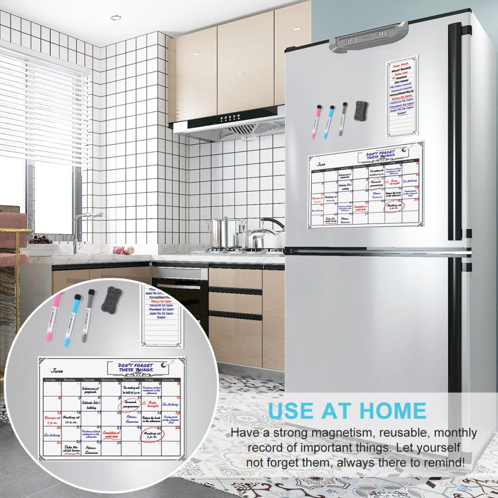 STOBOK Magnetic Dry Erase Calendar and Magnetic Shopping List Set Reusable Monthly Planner Whiteboard Ideal for Meal Planning Da
STOBOK Magnetic Dry Erase Calendar and Magnetic Shopping List Set Reusable Monthly Planner Whiteboard Ideal for Meal Planning Da