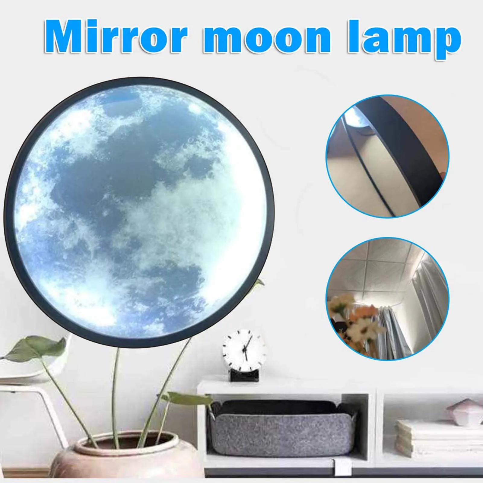 25CM USB Powered Moon Lamp Multifunctional Makeup Mirror with White LED Light Art Table Light Ornament for Desk Room TB
25CM USB Powered Moon Lamp Multifunctional Makeup Mirror with White LED Light Art Table Light Ornament for Desk Room TB
