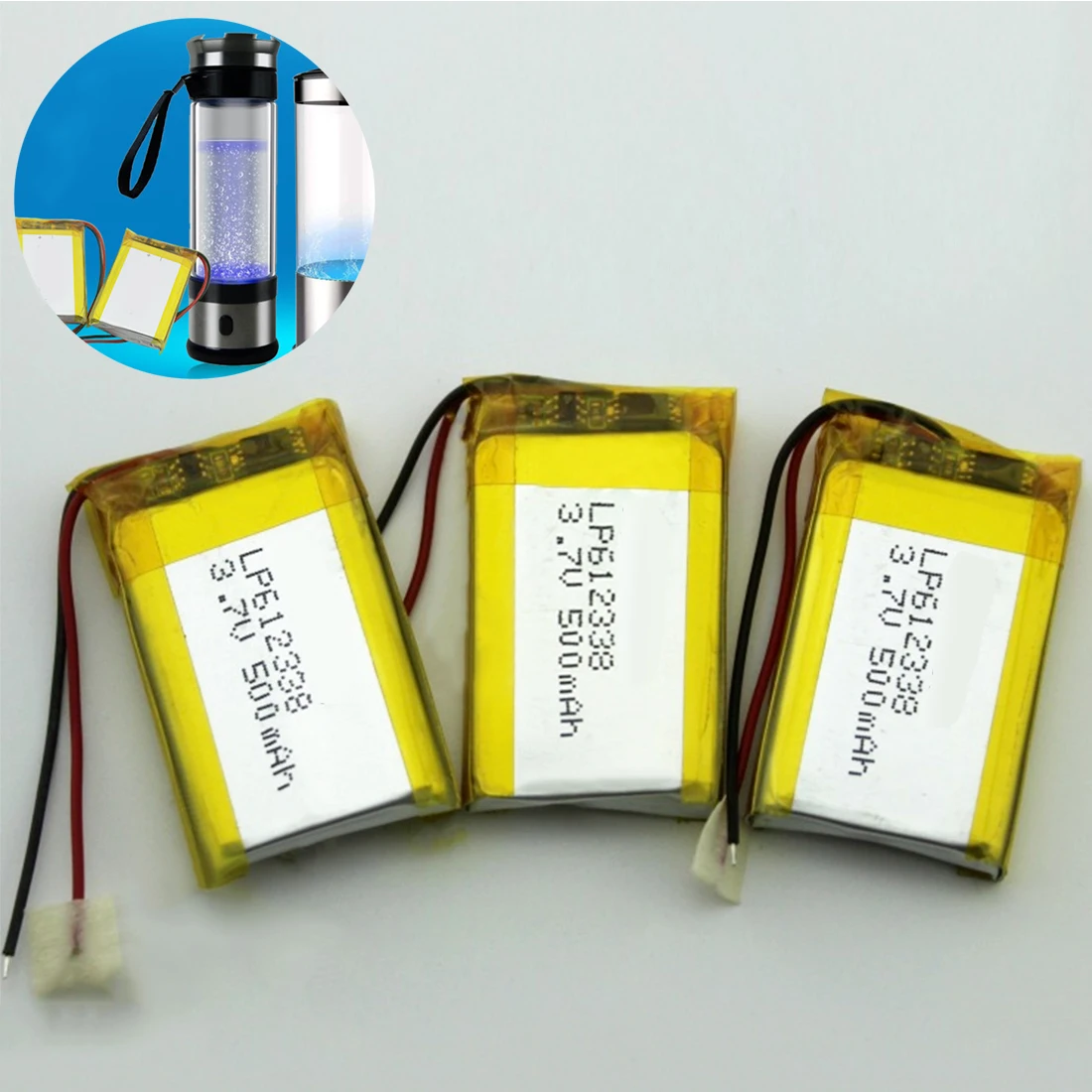 

612338 Lithium Polymer Rechargeable Battery 500mAh 3.7V Li-Po Battery for Recorder DVR GPS MP3 Cell Phone Speaker Li-ion Battery