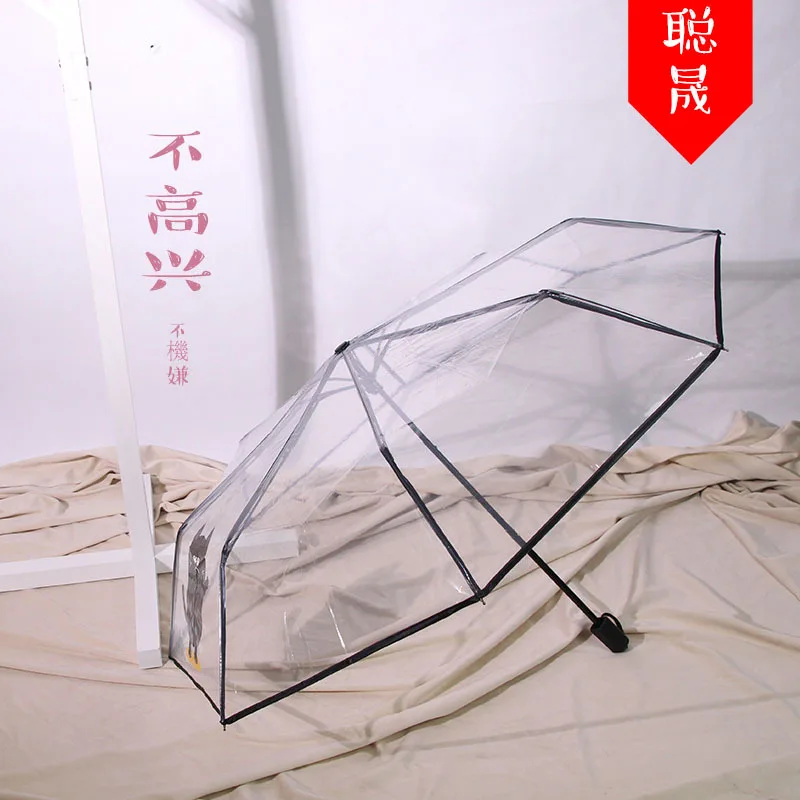 

Автоматический зонт, женские зонты, прозрачные зонты двойного назначения с тройным сложением и защитой от солнечного дождя, персонализиров...